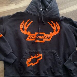 Area Code 212 New York Black Neon Chevrolet Deer Hoodie Large